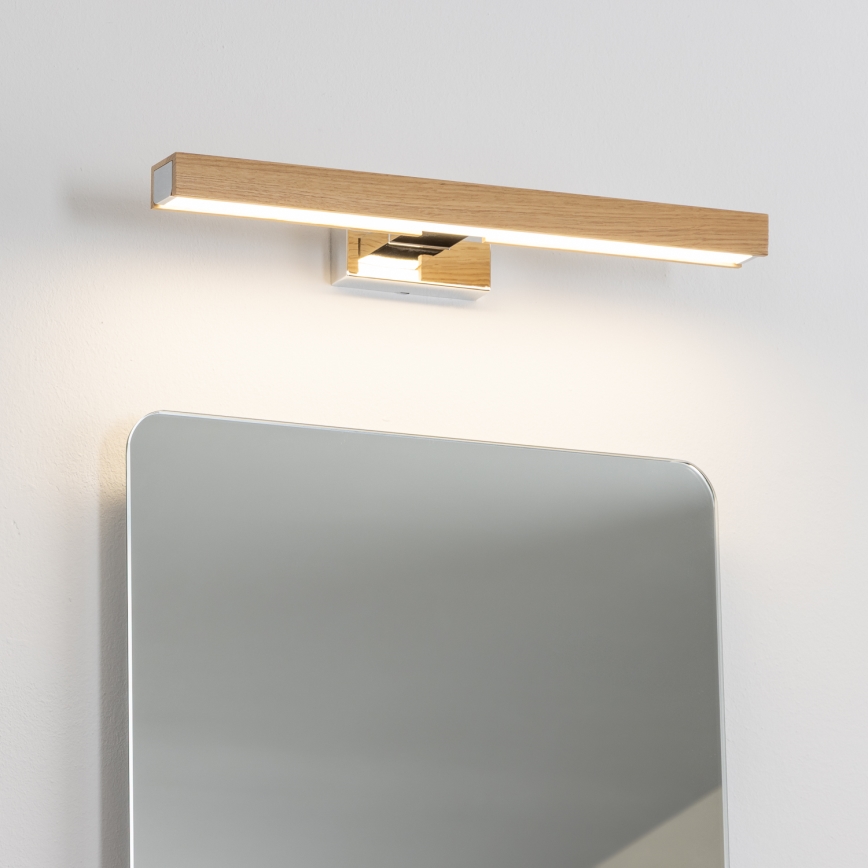 Brilagi - LED Rasveta za ogledalo u kupatilu WOODY MIRROR LED/8W/230V 40 cm IP44 hrast/sjajni krom