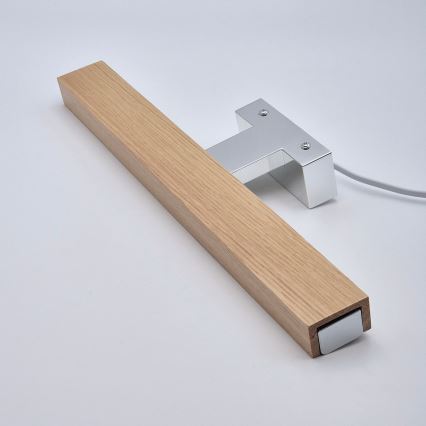 Brilagi - LED Rasveta za ogledalo u kupatilu WOODY MIRROR LED/8W/230V 40 cm IP44 hrast/sjajni krom