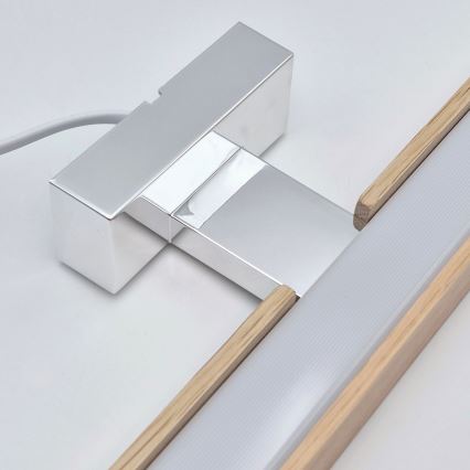 Brilagi - LED Rasveta za ogledalo u kupatilu WOODY MIRROR LED/8W/230V 40 cm IP44 hrast/sjajni krom