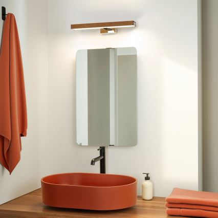 Brilagi - LED Rasveta za ogledalo u kupatilu WOODY MIRROR LED/8W/230V 40 cm IP44 hrast/sjajni krom