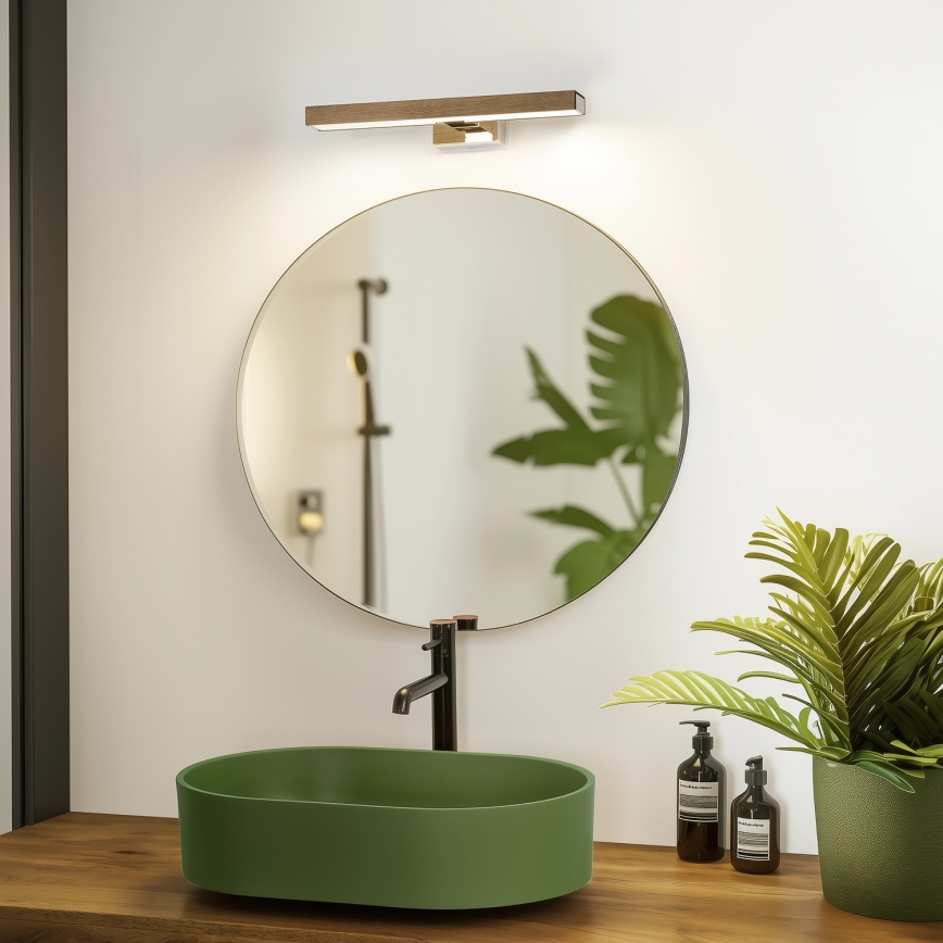 Brilagi - LED Rasveta za ogledalo u kupatilu WOODY MIRROR LED/8W/230V 40 cm IP44 hrast/sjajni krom