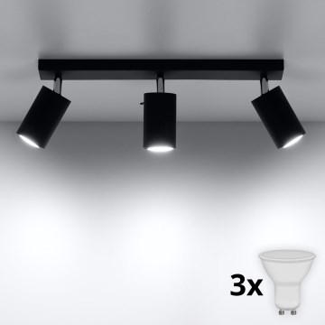 Brilagi -  LED Reflektorska lampa ASMUS 3xGU10/7W/230V crno