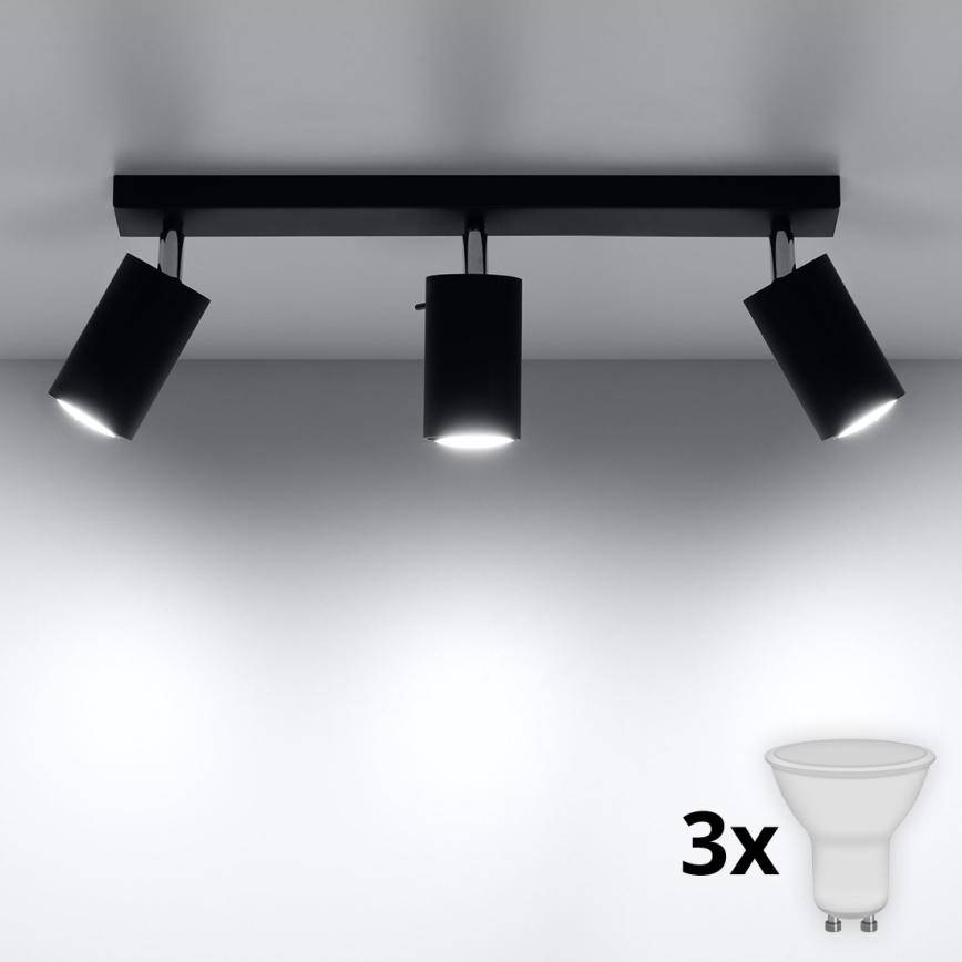 Brilagi -  LED Reflektorska lampa ASMUS 3xGU10/7W/230V crno