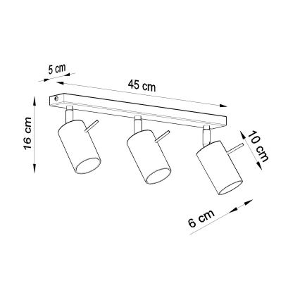 Brilagi -  LED Reflektorska lampa ASMUS 3xGU10/7W/230V crno