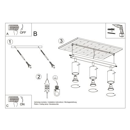 Brilagi -  LED Reflektorska lampa ASMUS 3xGU10/7W/230V crno