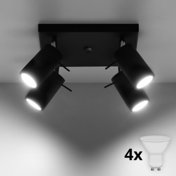 Brilagi -  LED Reflektorska lampa ASMUS 4xGU10/7W/230V crno