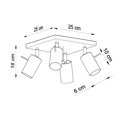 Brilagi -  LED Reflektorska lampa ASMUS 4xGU10/7W/230V crno