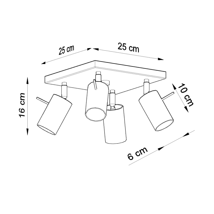 Brilagi -  LED Reflektorska lampa ASMUS 4xGU10/7W/230V crno
