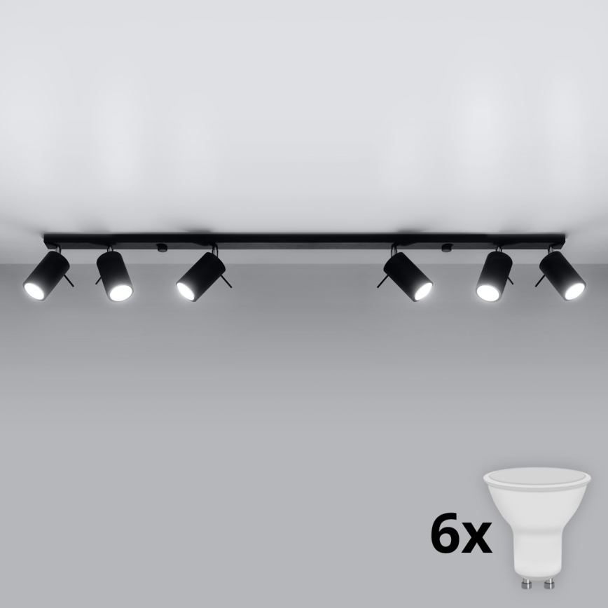Brilagi -  LED Reflektorska lampa ASMUS 6xGU10/7W/230V crno