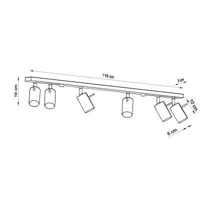 Brilagi -  LED Reflektorska lampa ASMUS 6xGU10/7W/230V crno