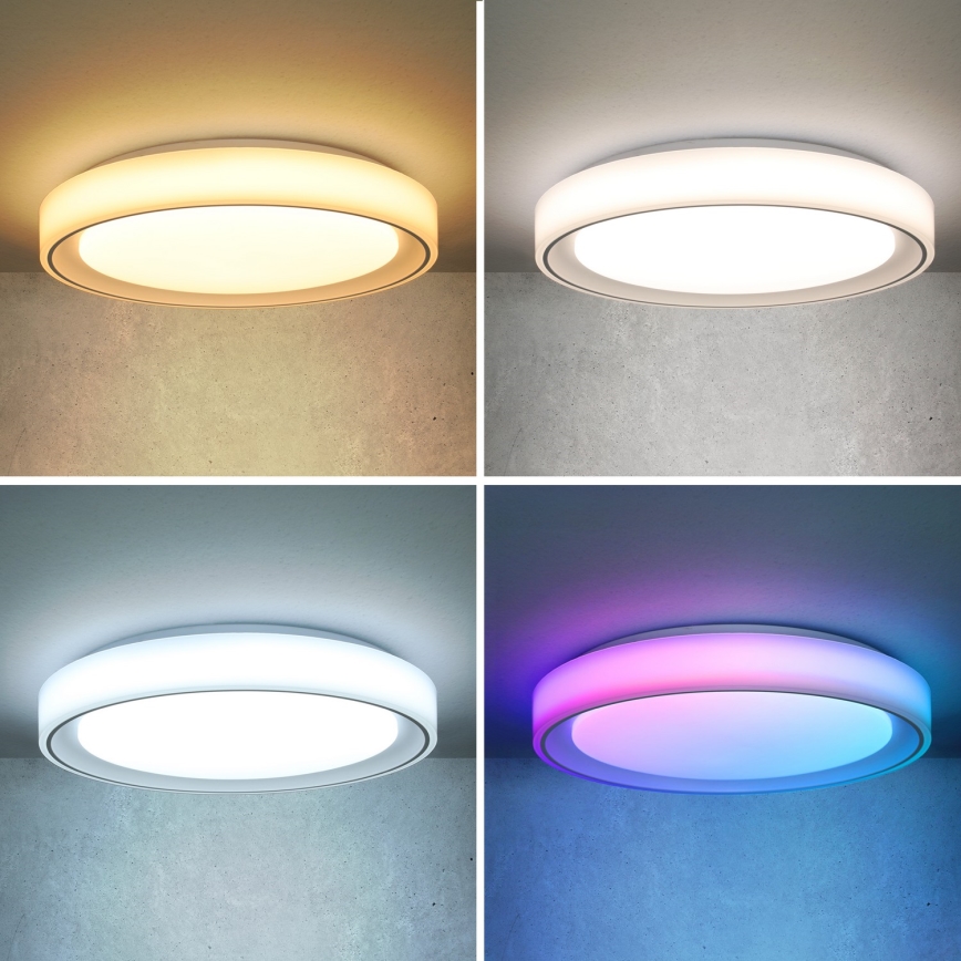 Brilagi - LED RGB Prigušiva plafonjera FLOCO LED/30W/230V 3000-6500K Wi-Fi Tuya + LED/6W + Daljinski upravljač