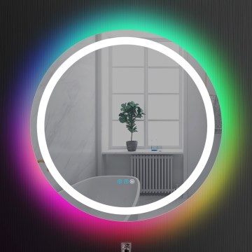 Brilagi - LED RGBW prigušiva grejano ogledalo za kupatilo sa pozadinskim osvetljenjem AVA PRO LED/18W/230V prečnik 60 cm 3000/4000/6500K IP44