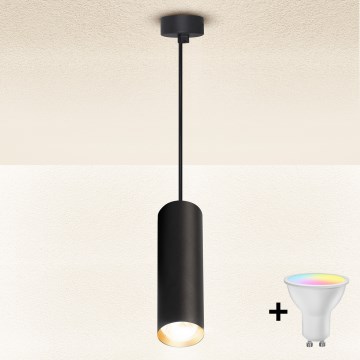 Brilagi - LED RGBW prigušiva luster na sajli SELE 1xGU10/6,5W/230V 2700-6500K crna/zlatna