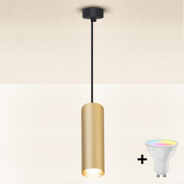 Brilagi - LED RGBW prigušiva luster na sajli SELE 1xGU10/6,5W/230V 2700-6500K crna/zlatna