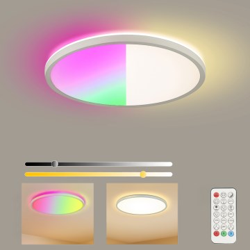 Brilagi - LED RGBW prigušiva plafonska lampa ULTRA SLIM LED/18W/230V 2700-6500K prečnik 30 cm bela + daljinski upravljač