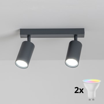 Brilagi - LED RGBW prigušiva spot svetiljka SELE 2xGU10/6,5W/230V 2700-6500K antracit