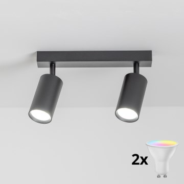 Brilagi - LED RGBW prigušiva spot svetiljka SELE 2xGU10/6,5W/230V 2700-6500K crna