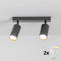 Brilagi - LED RGBW prigušiva spot svetiljka SELE 2xGU10/6,5W/230V 2700-6500K crna/zlatna