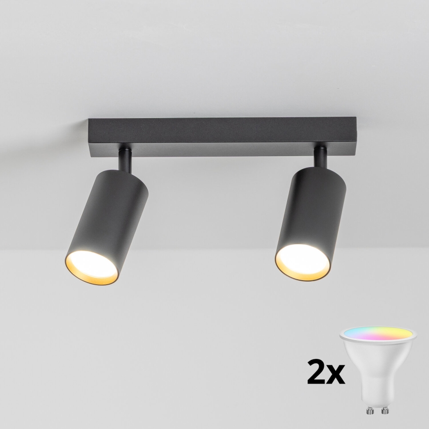 Brilagi - LED RGBW prigušiva spot svetiljka SELE 2xGU10/6,5W/230V 2700-6500K crna/zlatna