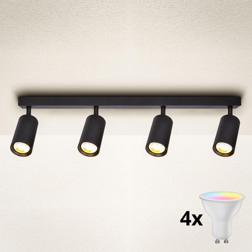Brilagi - LED RGBW prigušiva spot svetiljka SELE 4xGU10/6,5W/230V 2700-6500K crna