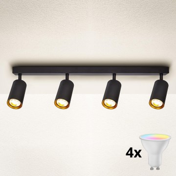 Brilagi - LED RGBW prigušiva spot svetiljka SELE 4xGU10/6,5W/230V 2700-6500K crna/zlatna