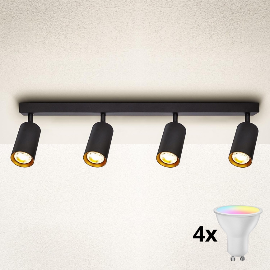 Brilagi - LED RGBW prigušiva spot svetiljka SELE 4xGU10/6,5W/230V 2700-6500K crna/zlatna
