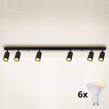 Brilagi - LED RGBW prigušiva spot svetiljka SELE 6xGU10/6,5W/230V 2700-6500K crna/zlatna