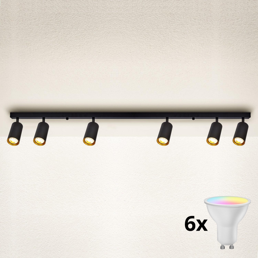 Brilagi - LED RGBW prigušiva spot svetiljka SELE 6xGU10/6,5W/230V 2700-6500K crna/zlatna