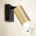 Brilagi - LED RGBW prigušiva zidna reflektorska svetiljka SELE 1xGU10/6,5W/230V 2700-6500K crna/zlatna