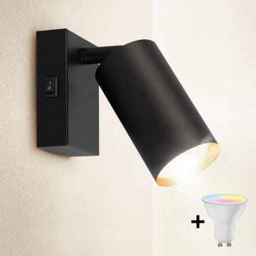 Brilagi - LED RGBW prigušiva zidna spot svetiljka SELE 1xGU10/6,5W/230V 2700-6500K crna/zlatna