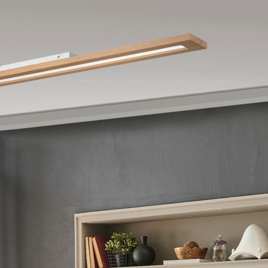 Brilagi - LED RGBW Prigušivi panel WOODY FRAME LED/34W/230V 11,5x123 cm 2700-6500K hrast + Daljinski upravljač