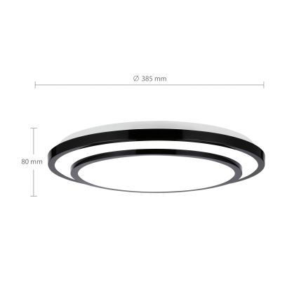 Brilagi - LED Smívatelné plafonjera LUCIANO LED/48W/230V 3000-6500K ø 39 cm crno + Daljinski upravljač