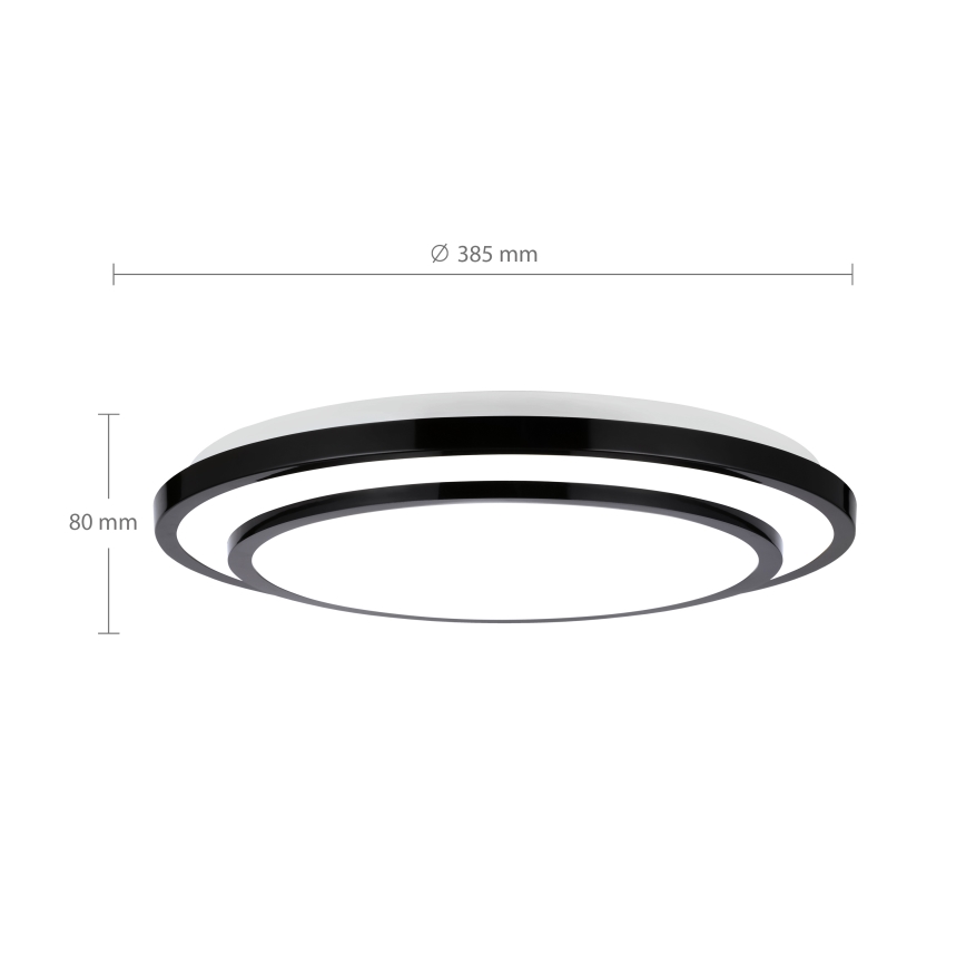 Brilagi - LED Smívatelné plafonjera LUCIANO LED/48W/230V 3000-6500K ø 39 cm crno + Daljinski upravljač