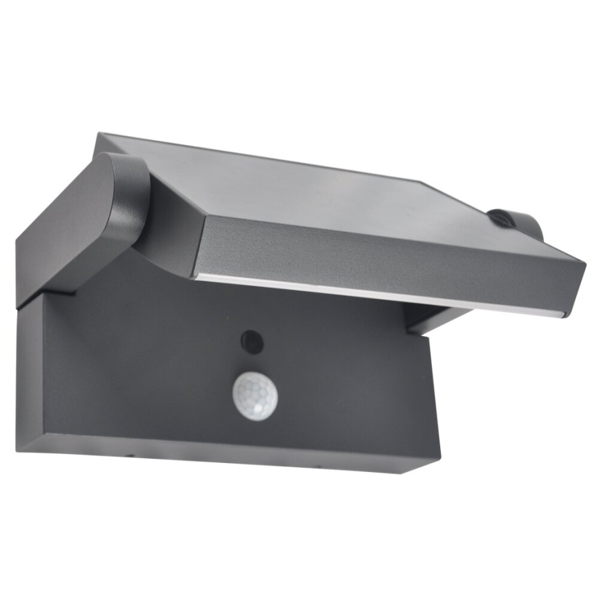 Brilagi - LED Solarna zidna lampa sa senzorom ANKLE LED/10W/3,7V 3000K IP65 Antracit