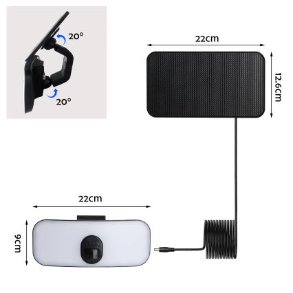 Brilagi - LED Solarna zidna lampa sa senzorom za pokret i dan/noć ROOF LED/13W/5V 4000 mAh IP65