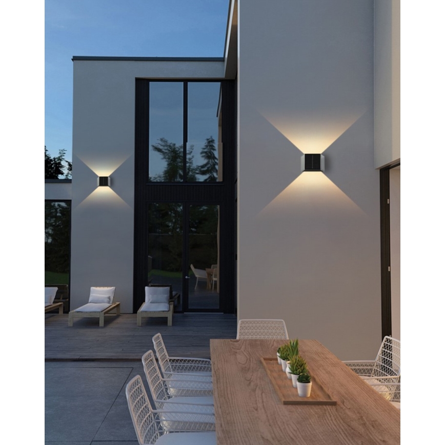 Brilagi - LED Solarna zidna lampa sa senzorom SOLAR CUBE LED/2W/3,2V IP54
