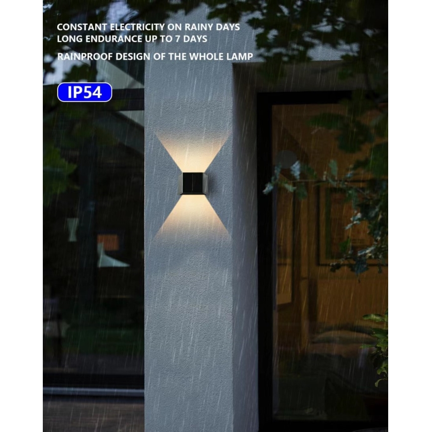 Brilagi - LED Solarna zidna lampa sa senzorom SOLAR CUBE LED/2W/3,2V IP54