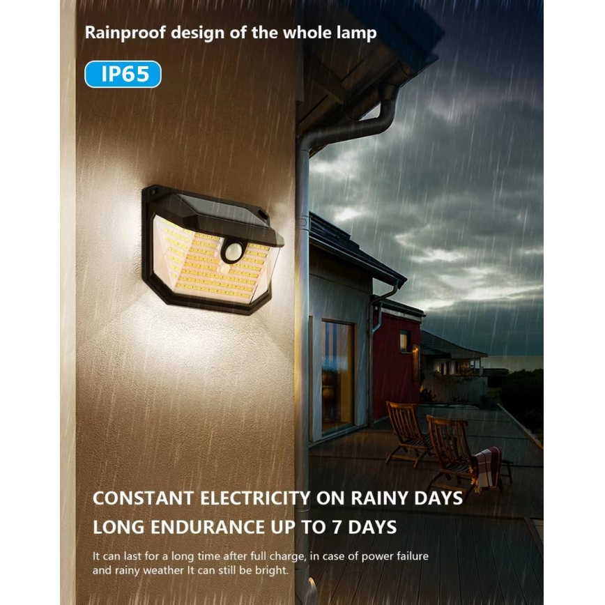 Brilagi - LED Solarna zidna lampa sa senzorom WALLIE LED/4W/5,5V 3000K IP65