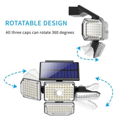 Brilagi - LED Solarna zidna lampa sa senzorom WALLIE LED/5W/5,5V IP65
