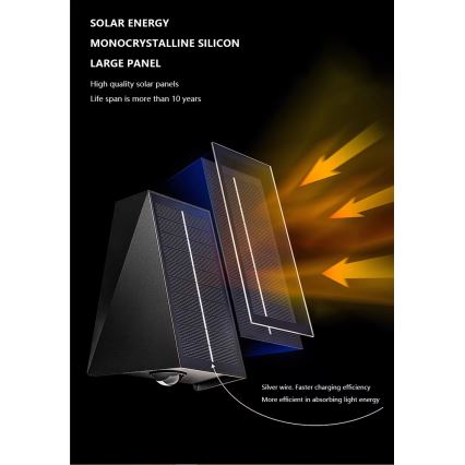Brilagi - LED Solarna zidna rasveta PYRAMID LED/2W/3,2V IP54
