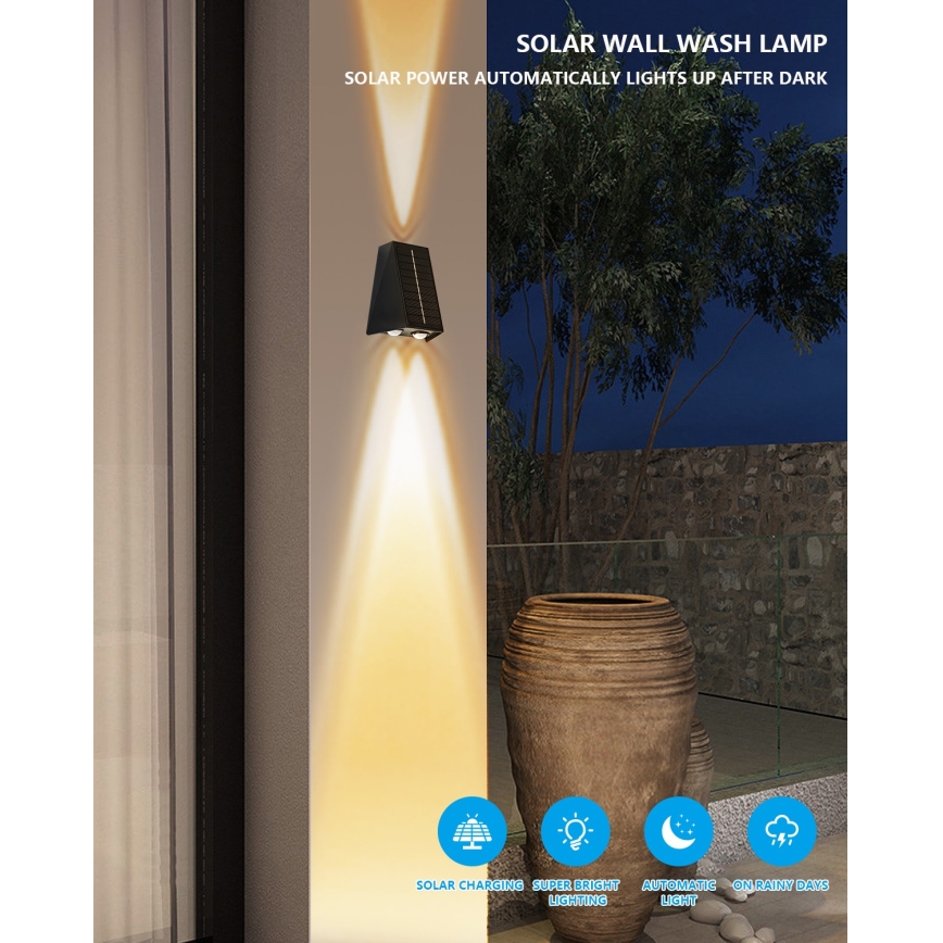 Brilagi - LED Solarna zidna rasveta PYRAMID LED/2W/3,2V IP54