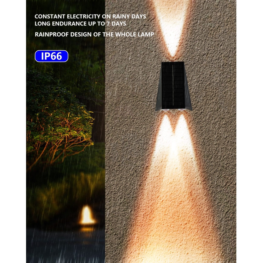 Brilagi - LED Solarna zidna rasveta PYRAMID LED/2W/3,2V IP54