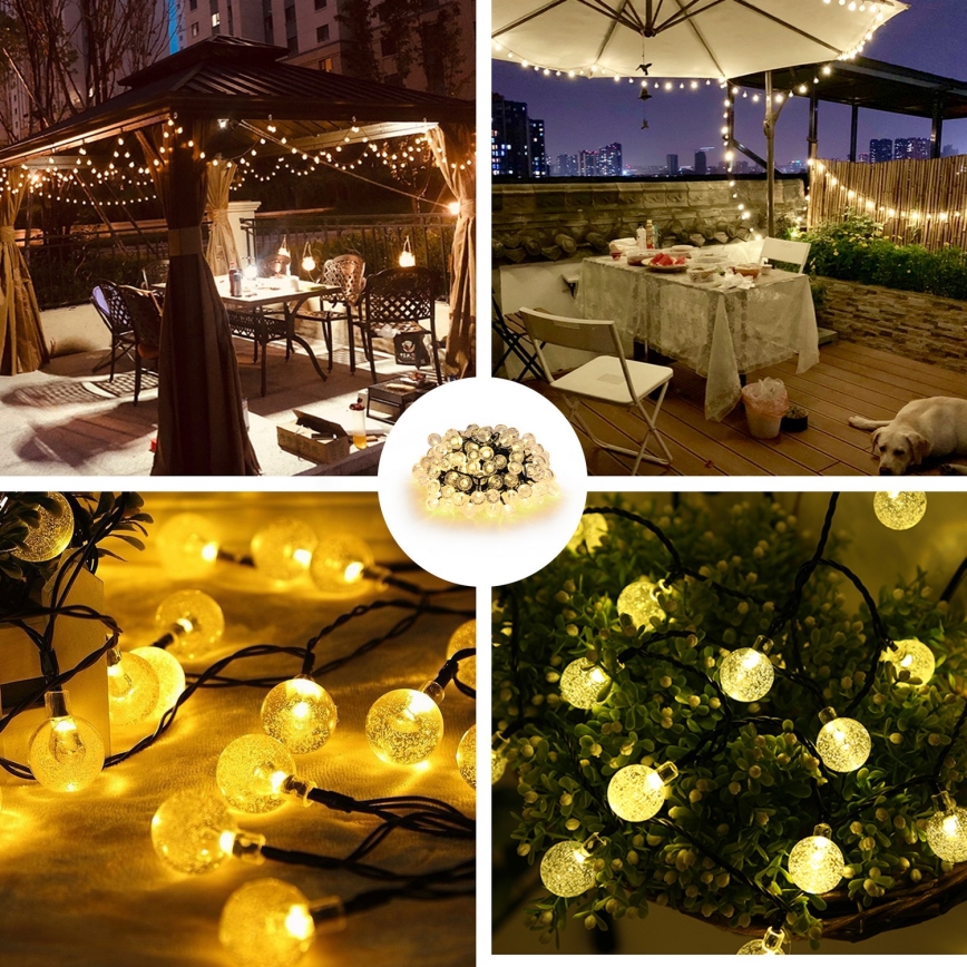 Brilagi - LED Solarni dekorativni lanac BUBBLE 300xLED/8 funkcije 30m IP65 topla bela