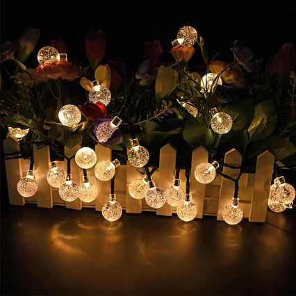 Brilagi - LED Solarni dekorativni lanac BUBBLE 50xLED/8 funkcije 7m IP65 topla bela