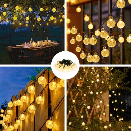 Brilagi - LED Solarni dekorativni lanac BUBBLE 50xLED/8 funkcije 7m IP65 topla bela