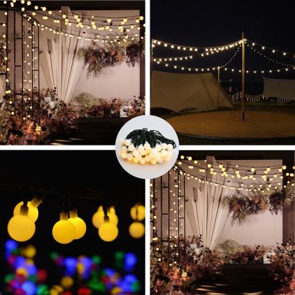 Brilagi - LED Solarni dekorativni lanac BUBBLE 50xLED/8 funkcije 7m IP65 topla bela