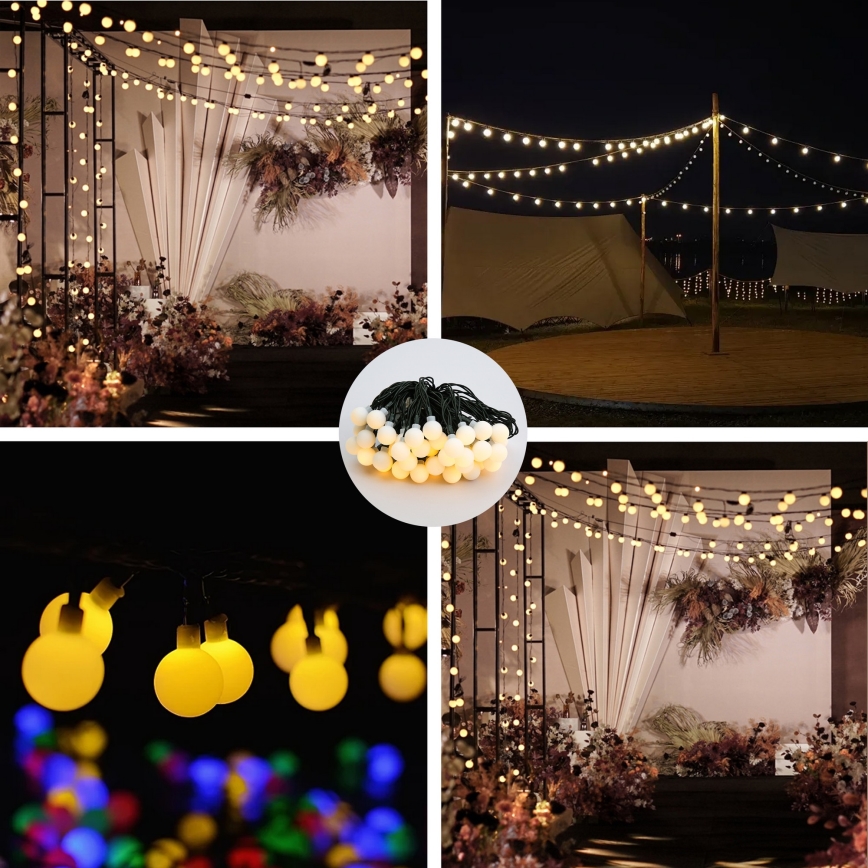Brilagi - LED Solarni dekorativni lanac BUBBLE 50xLED/8 funkcije 7m IP65 topla bela