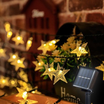 Brilagi - LED Solarni dekorativni lanac STARS 50xLED/8 funkcije 7m IP65 topla bela