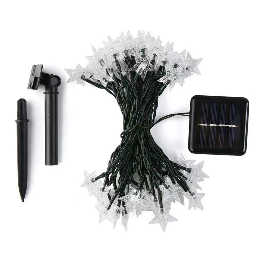 Brilagi - LED Solarni dekorativni lanac STARS 50xLED/8 funkcije 7m IP65 topla bela