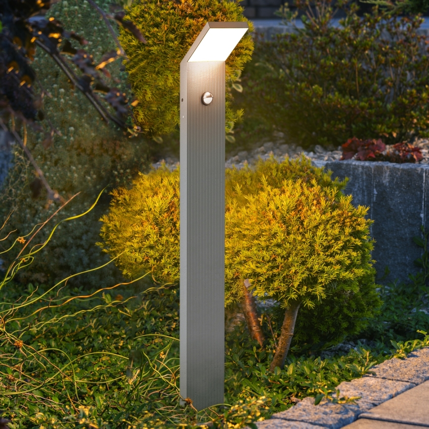 Brilagi - LED spoljašnja lampa sa senzorom RIANO LED/8W/230V srebrna IP65